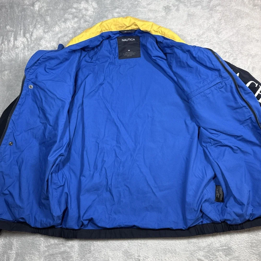 Vintage  Nautica Challenge J-Class Softshell Jacket Men M Blue Embroidered